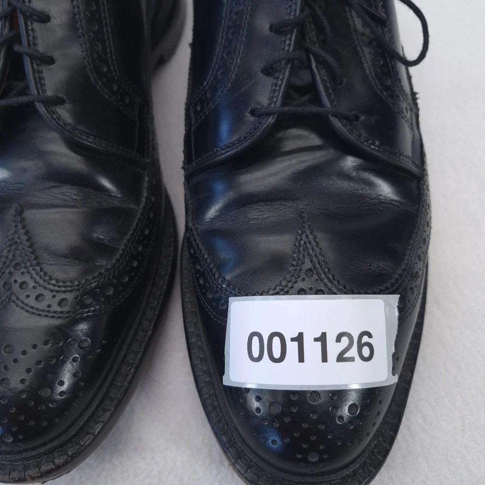Allen Edmonds Black Leather MacNeil Wingtip Blucher Lace-Up Size 8.5 D